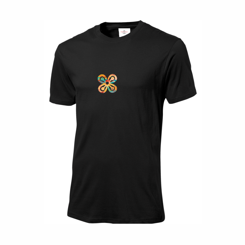 Adinkra Floral Black T-Shirt I